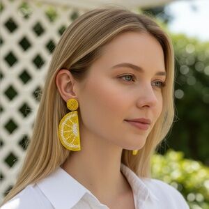 Tabitha Vibrant Yellow Lemon Earrings